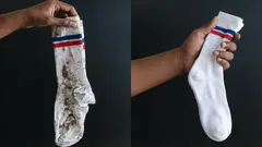 Lisää 4 ruokalusikallista 3 litraan vettä, niin jopa vanhimmat sukkasi muuttuvat lumivalkoisiksi.